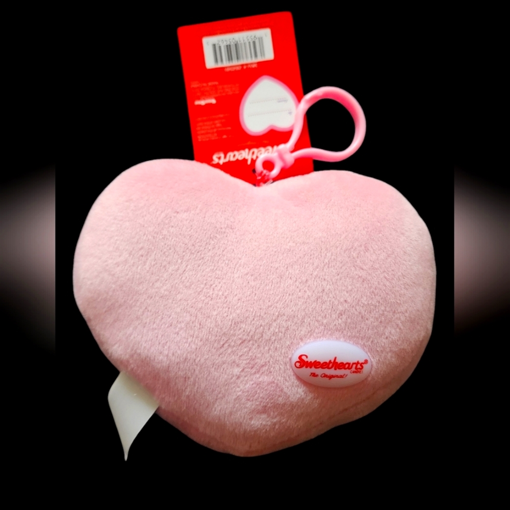 Pink Heart Plush sweethearts  Keychain - Cutie Pie - Picture 2 of 2